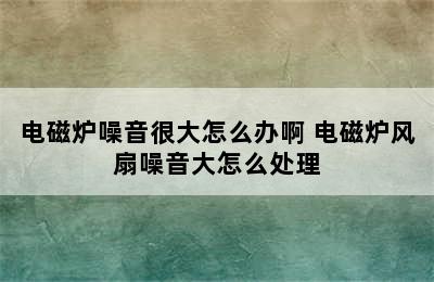 电磁炉噪音很大怎么办啊 电磁炉风扇噪音大怎么处理